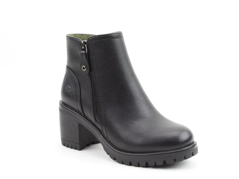 Heavenly Feet Larkin Womens Black Zip Up Ankle Boots