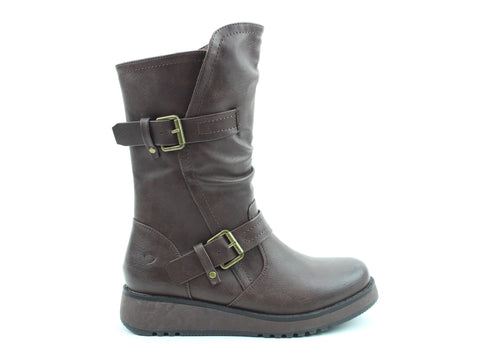 Heavenly Feet Hannah4 Chocolate Womens Zip Up Mid Boots