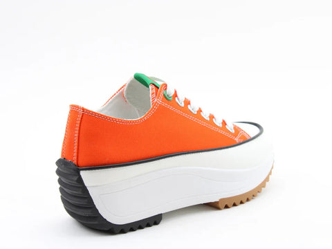 Heavenly Feet Strata Orange Womens Chunky Lightweight Canvas Trainer