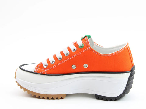 Heavenly Feet Strata Orange Womens Chunky Lightweight Canvas Trainer