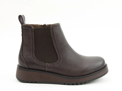 Heavenly Feet New Rolo2 Chocolate Womens Zip Up Ankle Boots