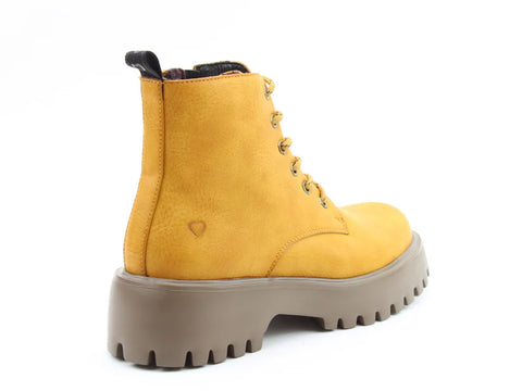 Heavenly Feet Europa Mustard Womens Casual Comfort Ankle Boots