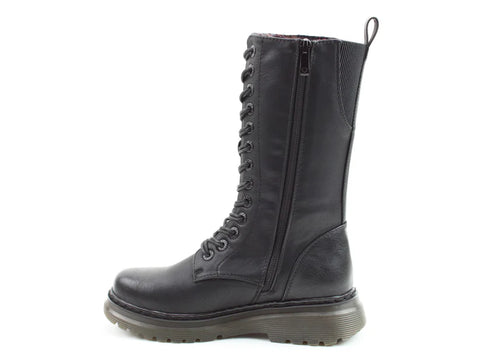 Heavenly Feet Avena2 Black Womens Lace Up Zip Up Ankle Boots