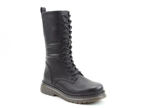 Heavenly Feet Avena2 Black Womens Lace Up Zip Up Ankle Boots