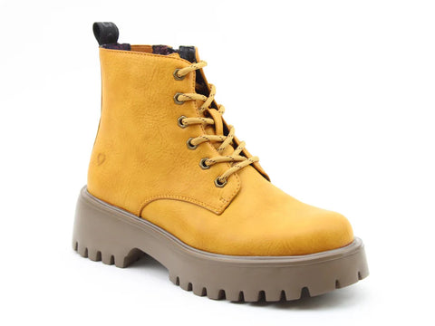 Heavenly Feet Europa Mustard Womens Casual Comfort Ankle Boots