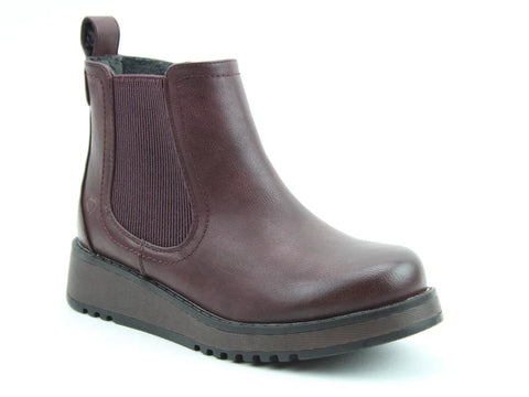 Heavenly Feet New Rolo2 Burgundy Womens Zip Up Ankle Boots