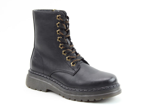 Heavenly Feet Eva Black Womens Lace Up Zip Up Ankle Boots