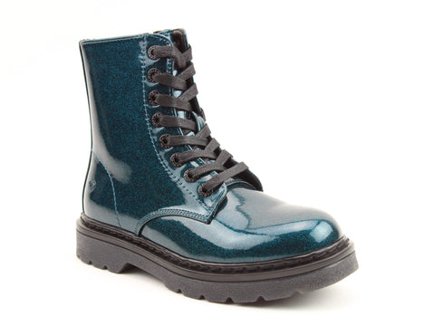 Heavenly Feet Justina2 Glitter Ocean Womens Lace Up Zip Up Ankle Boots