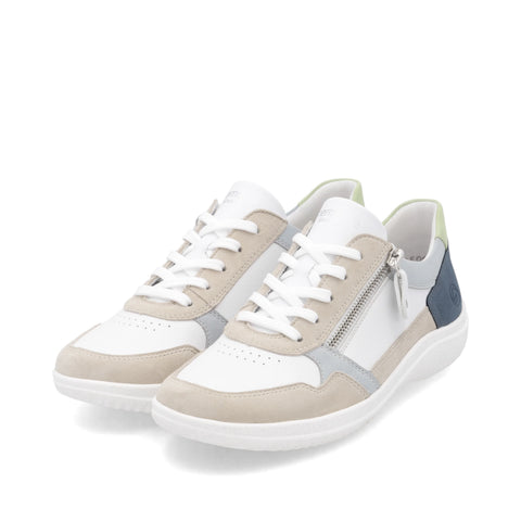 Remonte D1E06-81 Womens Blue Jeans Combi Leather Lace Up Trainers