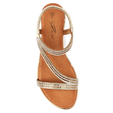 Lunar JLH321 Blaise II Gold Womens Comfortable Summer Sandals