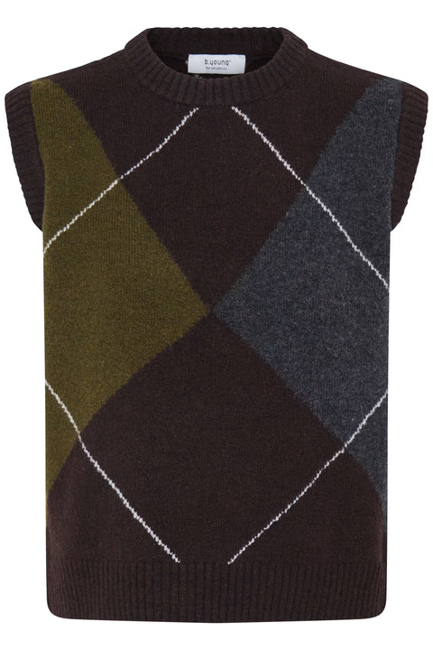 B.Young 20819497 Byosmilla Slipover Java Melange Argyle - front