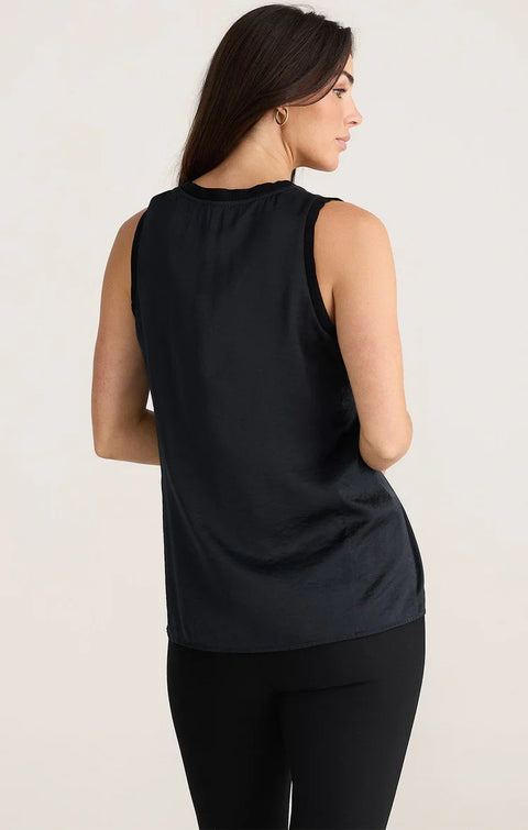 Brave & True Celine Silky Top Black