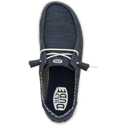 Hey Dude Wendy Stretch Sox Navy Women's Slip On Relaxed Fit Shoes