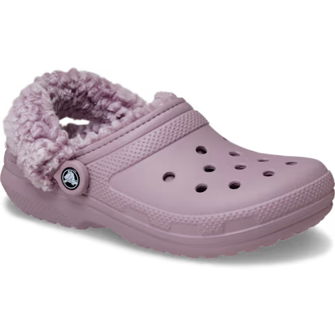 Crocs Classic Fleece Lined Clog Dusty Lilac Unisex Croslite Casual Slip On Shoes Lightweight Beach Slip On Clogs