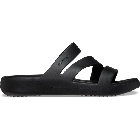 Crocs Getaway Strappy Black Womens Lightweight Soft Flexible Easy to Wear Sandals