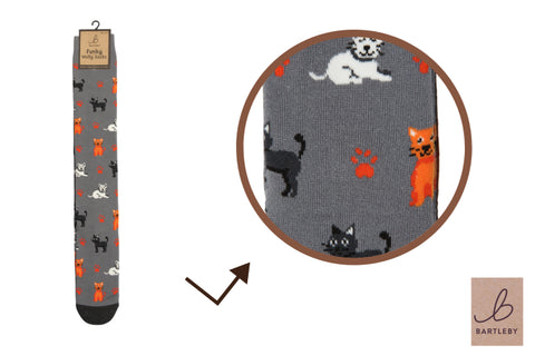 Bartleby Crazy Cats Womens Funky Welly Socks