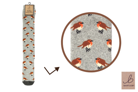Bartleby Garden Robins Womens Funky Welly Socks