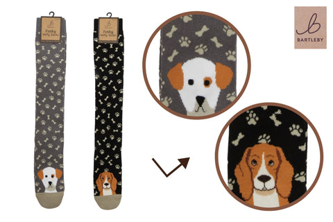 Bartleby Playful Puppies Womens Funky Welly Socks