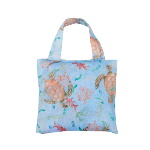 Eco Chic Blue Sea Turtles Recycled Lightweight Foldable Reusable Shopping Bag