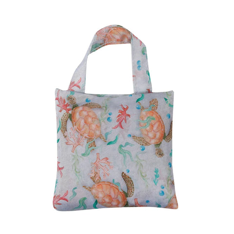 Eco Chic Grey Sea Turtles Recycled Lightweight Foldable Reusable Shopping Bag