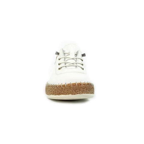 Lunar FLE050 Evie White Womens Casual Comfort Leather Elasticated Lace Trainers