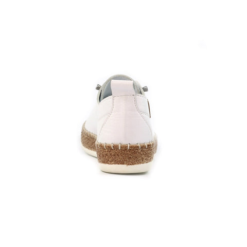 Lunar FLE050 Evie White Womens Casual Comfort Leather Elasticated Lace Trainers