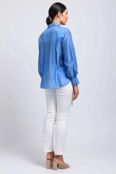 Foil Not To Be Missed Blouse Peri Blue