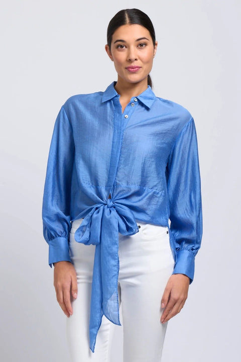 Foil Not To Be Missed Blouse Peri Blue