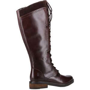 Hush Puppies Rudy Burgundy Womens Leather Lace Up Long Boots