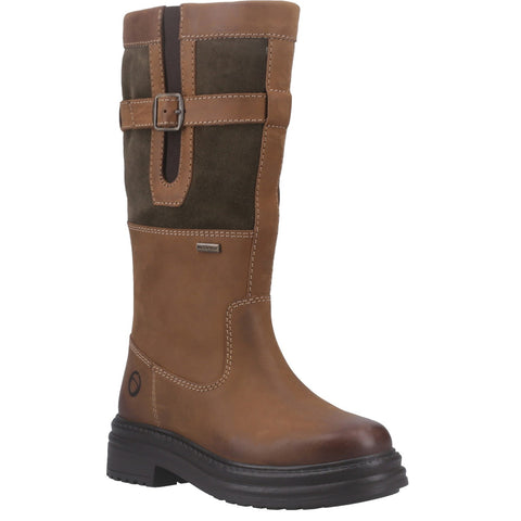 Cotswold Broadwell Tan/Green Womens Mid Waterproof Boots