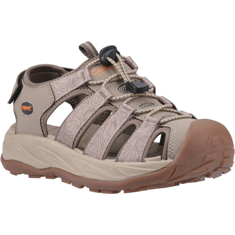 Cotswold Bibury Taupe Womens Walking Leisure Touch Fastening Sandals