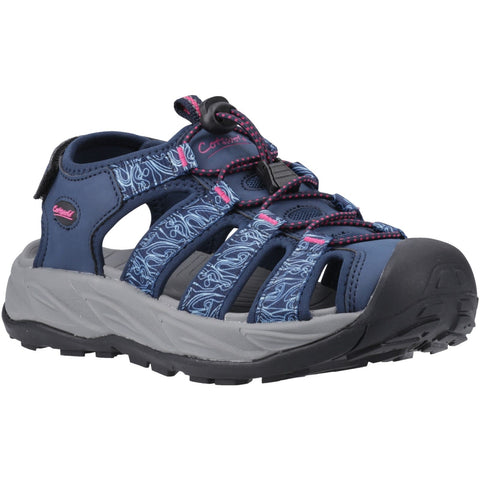 Cotswold Bibury Navy Fuchsia Womens Walking Leisure Touch Fastening Sandals