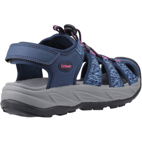 Cotswold Bibury Navy Fuchsia Womens Walking Leisure Touch Fastening Sandals