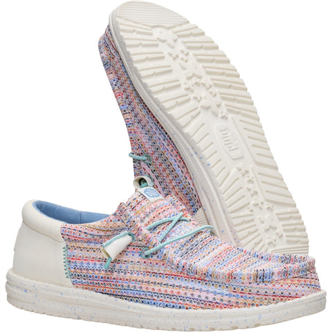 Hey Dude Wally Funk Egret Multi Men's Slip On Canvas Shoes