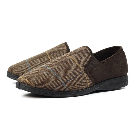 Lazy Dogz Harrison II Brown Mens Comfort Memory Foam Slippers