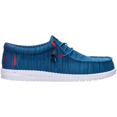 Hey Dude Wally Stretch Sox Ensign Blue Men's Slip On Canvas Shoes