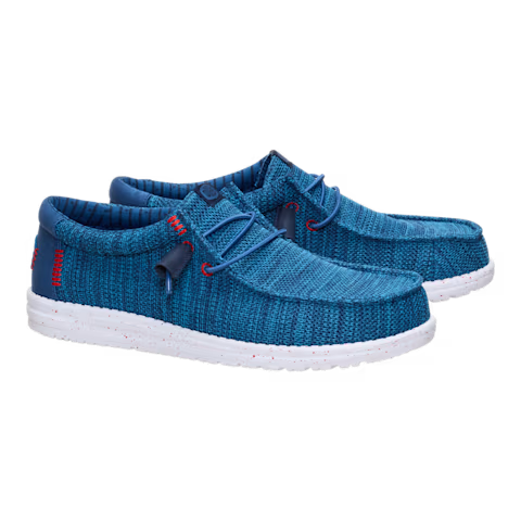 Hey Dude Wally Stretch Sox Ensign Blue Men's Slip On Canvas Shoes