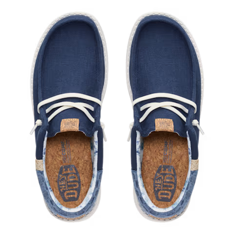 Hey Dude Wally Funk Summer Stitch Navy Blazer Multi Men's Slip On Canvas Shoes
