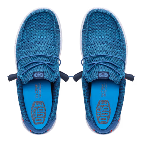 Hey Dude Wally Stretch Sox Ensign Blue Men's Slip On Canvas Shoes