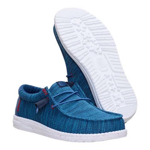 Hey Dude Wally Stretch Sox Ensign Blue Men's Slip On Canvas Shoes