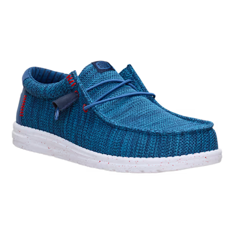 Hey Dude Wally Stretch Sox Ensign Blue Men's Slip On Canvas Shoes