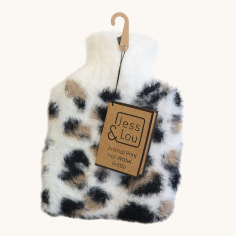 Jess and Lou Cream Animal Print Mini Hot Water Bottle