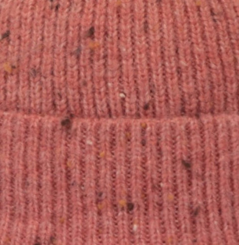 Jess and Lou Pink Speckle Rib Bobble Hat