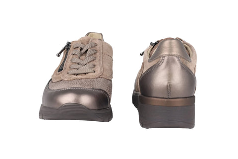 Waldlaufer 626K02 600 014 K-Ramona Grey Womens K Fitting Lace Up Zip Up Trainers Shoes