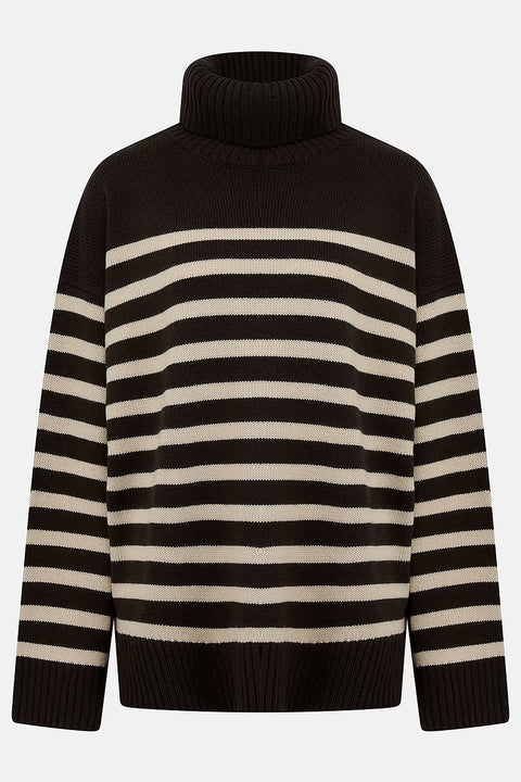 Lighthouse Womens Luisa Cocoa Cream Stripe Jumper