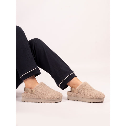 Lunar KLZ002 Naples Beige Womens Comfort Slip On Adjustable Strap Slippers