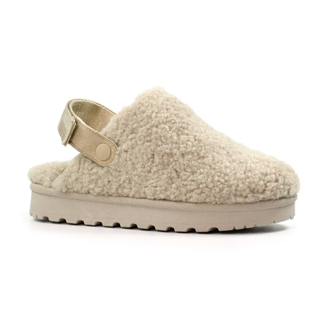 Lunar KLZ002 Naples Beige Womens Comfort Slip On Adjustable Strap Slippers