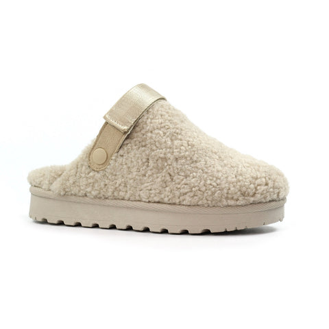 Lunar KLZ002 Naples Beige Womens Comfort Slip On Adjustable Strap Slippers