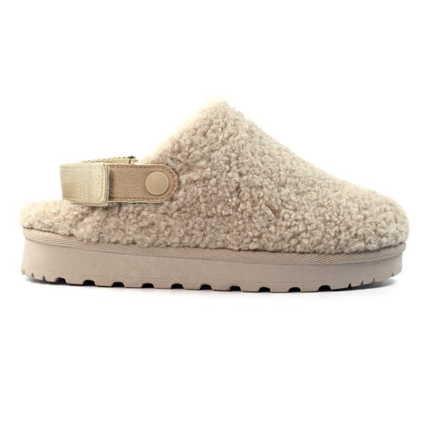 Lunar KLZ002 Naples Beige Womens Comfort Slip On Adjustable Strap Slippers