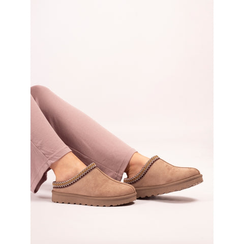 Lunar KLZ003 Nepal Mink Womens Comfort Slip On Mule Slippers